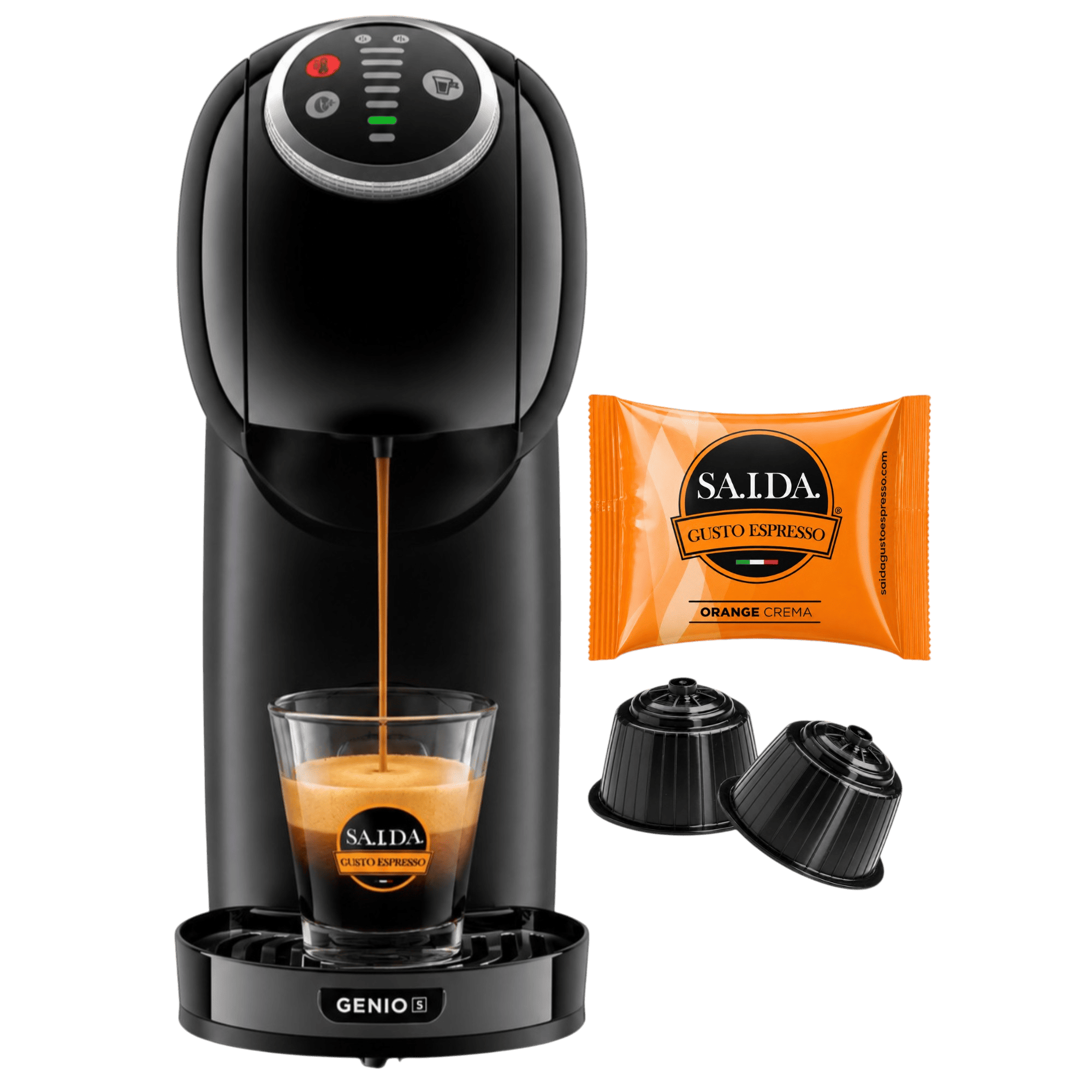 Dolce Gusto genio s plus coffee machine + 60 capsules saida + free cup