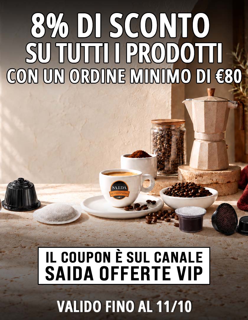 8% di Sconto su tutti i prodotti con ordine minimo di €80